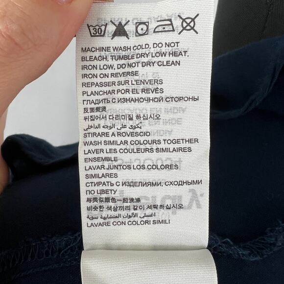 SUPERDRY Japan Navy Blue Button Down Lace Back Top Blouse Shirt XS - Picture 8 of 8